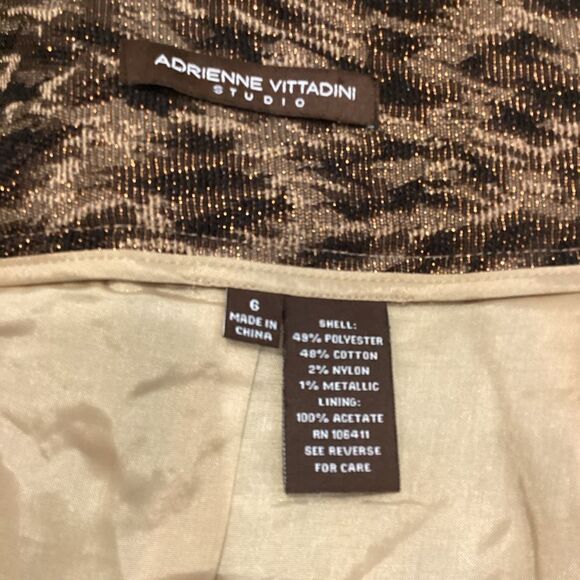 Adrienne Vittadini Studio Leopard Metallic Lined Skirt 6 - Picture 5 of 8